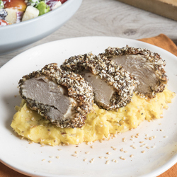 Pechuga de pollo en costra de semillas